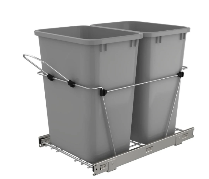 Trash can rim with molded fins, bag-grip wires, or handles that block the lip and prevent Trash Shield from clipping on